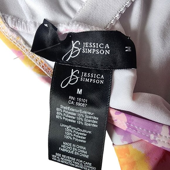 Jessica Simpson Floral One-Piece Swimsuit With Crisscross Back Straps Medium - Picture 7 of 8